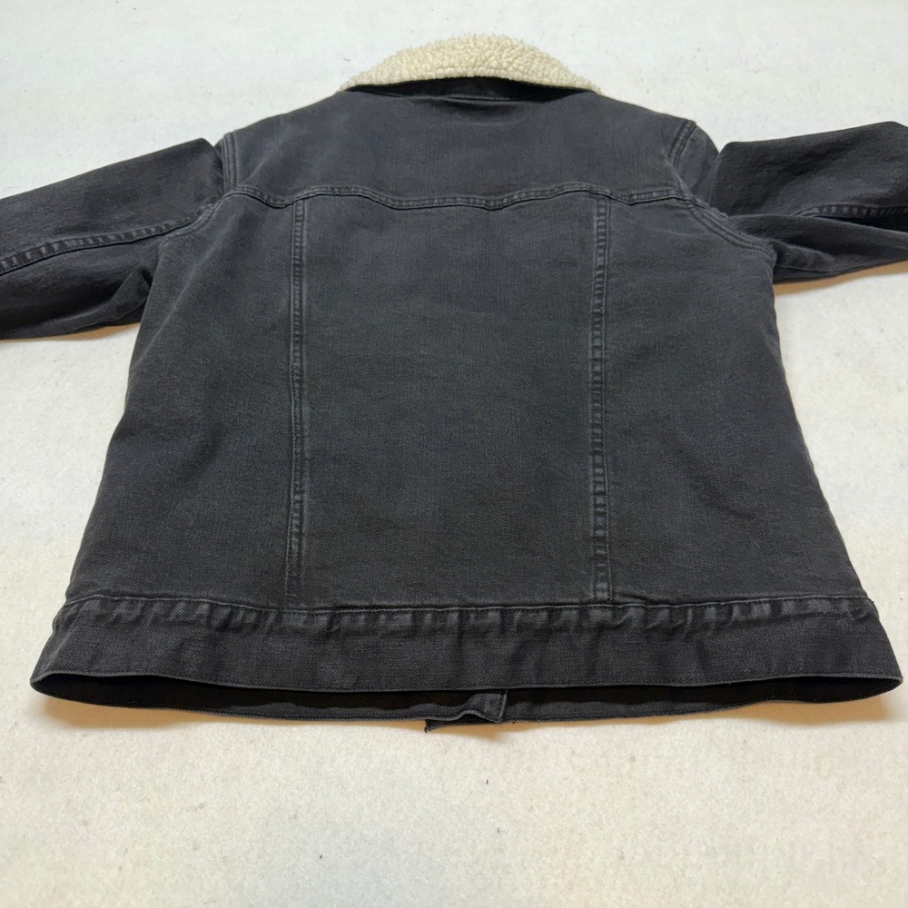 PacSun Sherpa Lined Denim Trucker Jacket Faux Shearling Black Adult Medium - Picture 13 of 13